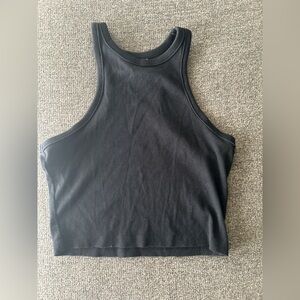 H&M Black Ribbed Tank Crop Top